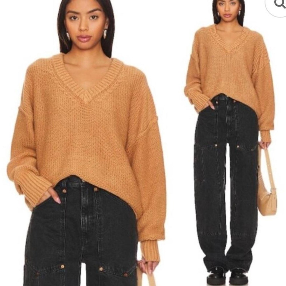 Free‎ People Alli V-Neck Sweater size M NWT